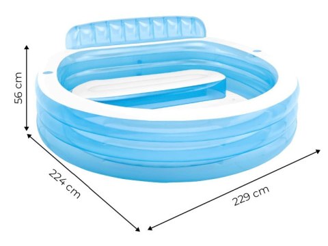 BASEN OGRODOWY Z SIEDZENIAMI 229X224 CM INTEX 57190