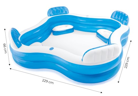 BASEN OGRODOWY Z SIEDZENIAMI DMUCHANY 229X229 CM INTEX 56475