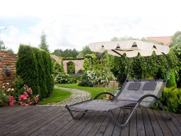 LEŻANKA LEŻAK OGRODOWY Z DASZKIEM HUŚTAWKA HAMAK MULTIGARDEN