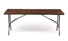 STÓŁ CATERINGOWY BANKIETOWY OGRODOWY SKŁADANY 180X75 CM BRĄZOWY MODERNHOME