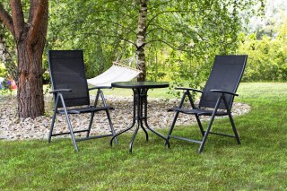 STOLIK OGRODOWY 60 CM SZKŁO HARTOWANE STÓŁ NA OGRÓD TARAS BALKON MULTIGARDEN