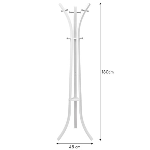 WIESZAK NA UBRANIA ODZIEŻ STOJAK BIAŁY MODERNHOME