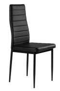 ZESTAW KRZESEŁ DO JADALNI SALONU Z EKOSKÓRY 4 SZTUKI WYSOKIE OPARCIE CZARNE MODERNHOME