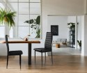 ZESTAW KRZESEŁ DO JADALNI SALONU Z EKOSKÓRY 4 SZTUKI WYSOKIE OPARCIE CZARNE MODERNHOME