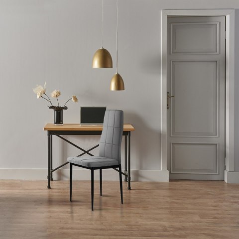 ZESTAW KRZESŁA TAPICEROWANE DO JADALNI I SALONU 4 SZTUKI SZARE MODERNHOME