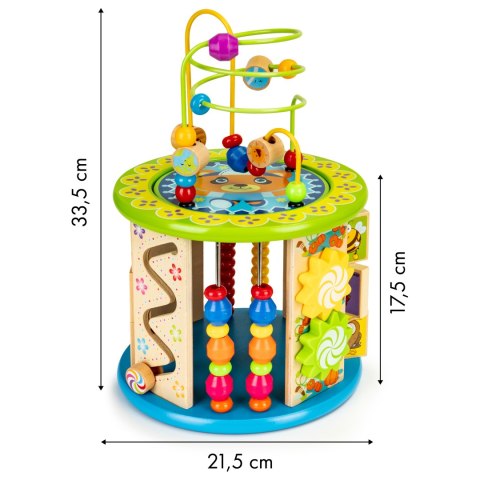 DREWNIANA KOSTKA EDUKACYJNA Z GRAMI I KLOCKAMI ŁOWIENIE RYBEK ECOTOYS