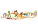 DREWNIANY POCIĄG KOLEJKA 74 ELEMENTY ECOTOYS
