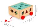 DREWNIANY WÓZEK SORTER Z KLOCKAMI KOSTKA EDUKACYJNA DLA DZIECI ECOTOYS