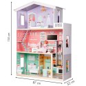 DUŻY DOMEK DREWNIANY DLA LALEK Z RUCHOMĄ WINDĄ I MEBLELKAMI ECOTOYS