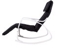 FOTEL BUJANY REGULOWANY PODNÓŻEK BIAŁO CZARNY MODERNHOME