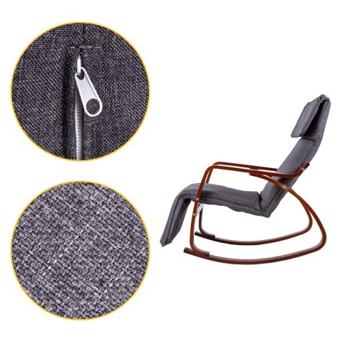 FOTEL BUJANY REGULOWANY PODNÓŻEK DREWNIANE RAMIONA MODERNHOME