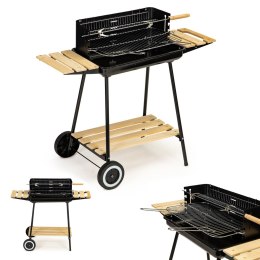 GRILL OGRODOWY WĘGLOWY Z PÓŁKAMI REGULACJA 2 RUSZTY PRZENOŚNY MULTIGARDEN