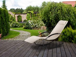 LEŻAK OGRODOWY LEŻANKA FOTEL BUJANY BEŻOWY MULTIGARDEN