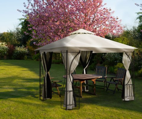 NAMIOT PAWILON OGRODOWY LUX ALTANA 3X3 M Z MOSKITIERĄ I PEŁNYMI ŚCIANKAMI MULTIGARDEN