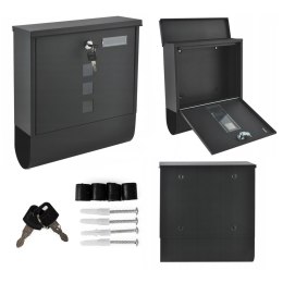 SKRZYNKA NA LISTY Z GAZETOWNIKIEM STAL GALWANIZOWANA MODERNHOME