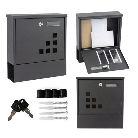 SKRZYNKA NA LISTY Z GAZETOWNIKIEM STALOWA ŚCIENNA GALWANIZOWANA MODENRHOME