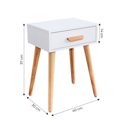 SZAFKA NOCNA NOWOCZESNY STOLIK KAWOWY BIAŁY MODERNHOME