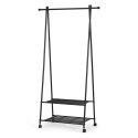 WIESZAK STOJĄCY STOJAK NA KÓŁKACH Z 2 PÓŁKAMI NA UBRANIA BUTY MODERNHOME