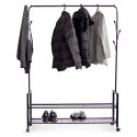 WIESZAK STOJĄCY Z 2 PÓŁKAMI STOJAK Z KÓŁKAMI NA ODZIEŻ MODERNHOME