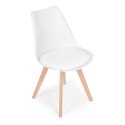 ZESTAW 4 KRZESEŁ KRZESŁO DO SALONU JADALNI Z PODUSZKĄ BIAŁE MODERNHOME