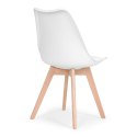 ZESTAW 4 KRZESEŁ KRZESŁO DO SALONU JADALNI Z PODUSZKĄ BIAŁE MODERNHOME