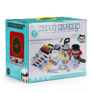 ZESTAW DO GOTOWANIA GRILLOWANIA 40 EL. DŹWIĘK LED