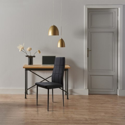 ZESTAW KRZESŁA KRZESŁO TAPICEROWANE DO JADALNI I SALONU 4 SZTUKI CZARNE MODERNHOME