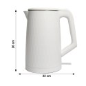 CZAJNIK ELEKTRYCZNY BEZPRZEWODOWY TURYSTYCZNY 1500 W 1.8 L OBROTOWY BIAŁY