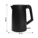 CZAJNIK ELEKTRYCZNY BEZPRZEWODOWY TURYSTYCZNY 1500 W 1.8 L OBROTOWY CZARNY