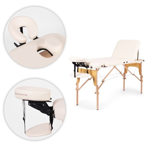DREWNIANY STÓŁ DO MASAŻU I REHABILITACJI 3-SEGMENTOWY SKŁADANY W WALIZKĘ + TORBA MODERNHOME