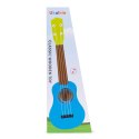 GITARA UKULELE DLA DZIECI DREWNIANA 4 STRUNY NYLONOWE KOSTKA DO GRY ECOTOYS