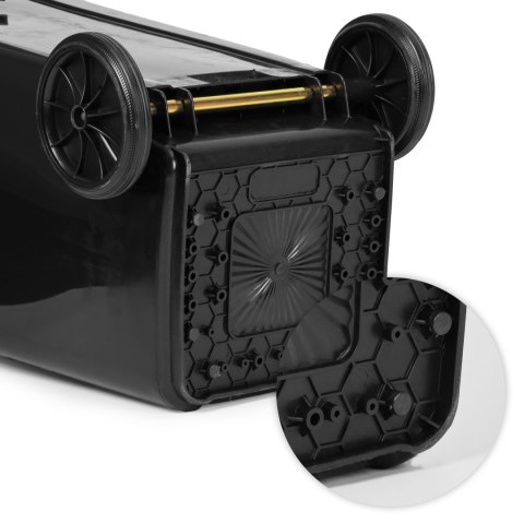 KOSZ NA ŚMIECI POJEMNIK 120L KUBEŁ ŚMIETNIK CZARNY ODPADY ZMIESZANE GUMOWE KOŁA