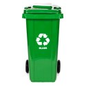 KOSZ NA SMIECI POJEMNIK 120L KUBEŁ ŚMIETNIK ZIELONY SZKŁO GUMOWE KOŁA