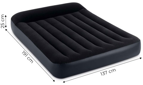 MATERAC DMUCHANY DWUOSOBOWY 191X137X25 CM ŁÓŻKO Z ZAGŁÓWKIEM INTEX 64142