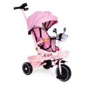 ROWEREK TRÓJKOŁOWY DLA DZIECI SPACERÓWKA OBRACANE SIEDZISKO PCHACZ RÓŻOWY ECOTOYS