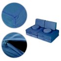 SOFA MODUŁOWA DUŻA SKŁADANA DLA DZIECI DIY 8 MIĘKKICH PODUCH - NIEBIESKA ECOTOYS
