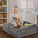 SOFA MODUŁOWA SKŁADANA DLA DZIECI DIY 4 MIĘKKIE PODUCHY - SZARA ECOTOYS