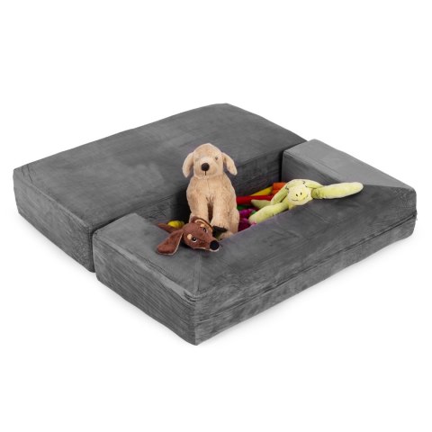 SOFA MODUŁOWA SKŁADANA DLA DZIECI DIY 4 MIĘKKIE PODUCHY - SZARA ECOTOYS