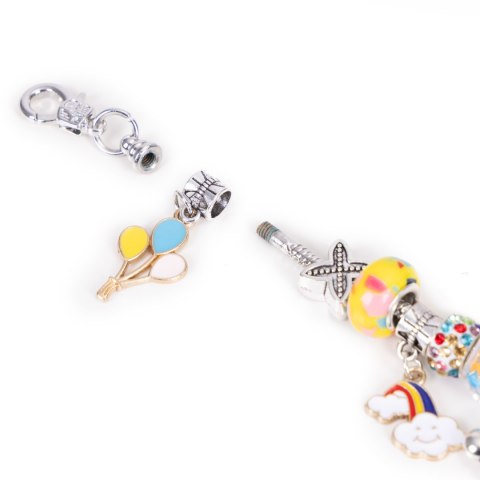 ZESTAW DO ROBIENIA BRANSOLETEK NASZYJNIKÓW CHARMSY KORALIKI 66 ELEMENTÓW + ORGANIZER I TORBA