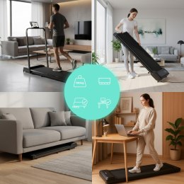 BIEŻNIA DOMOWA Z UCHWYTEM ELEKTRYCZNA WALKING PAD TRENINGOWY POD BIURKO 10 KM/H MODERNHOME
