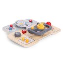 DREWNIANA TABLICA MANIPULACYJNA SENSORYCZNA DLA DZIECI PANEL EDUKACYJNY AUTO KIEROWNICA 15 ELEMENTÓW ECOTOYS