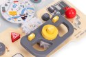 DREWNIANA TABLICA MANIPULACYJNA SENSORYCZNA DLA DZIECI PANEL EDUKACYJNY AUTO KIEROWNICA 15 ELEMENTÓW ECOTOYS