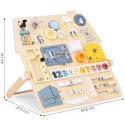 DUŻA DREWNIANA TABLICA MANIPULACYJNA SENSORYCZNA DLA DZIECI PANEL EDUKACYJNY XL