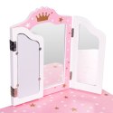 DUŻA TOALETKA ZABAWKOWA DLA DZIEWCZYNKI POTRÓJNE LUSTRO TABORET SZUFLADA ECOTOYS