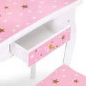 DUŻA TOALETKA ZABAWKOWA DLA DZIEWCZYNKI POTRÓJNE LUSTRO TABORET SZUFLADA ECOTOYS