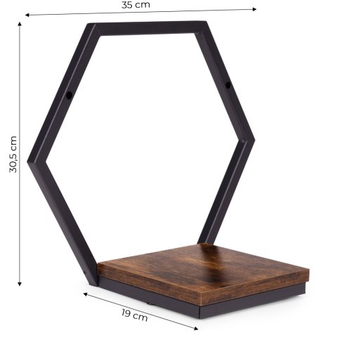 KWIETNIK ŚCIENNY PÓŁKA WISZĄCA NA KWIATY OZDOBY LOFT HEKSAGON MODERNHOME