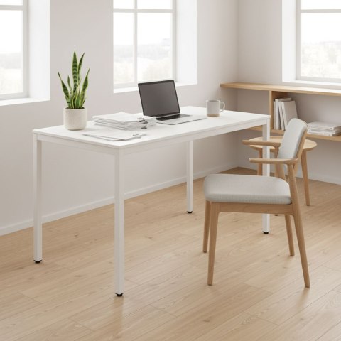 STÓŁ DO KUCHNI JADALNI DLA 4-5 OSÓB BIURKO KOMPUTEROWE 120X60 CM BIAŁY MODERNHOME