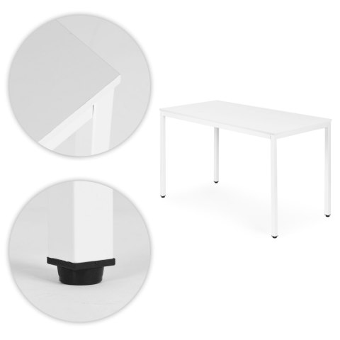 STÓŁ DO KUCHNI JADALNI DLA 4-5 OSÓB BIURKO KOMPUTEROWE 120X60 CM BIAŁY MODERNHOME