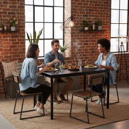 STÓŁ DO KUCHNI JADALNI DLA 4-5 OSÓB BIURKO KOMPUTEROWE 120X60 CM CZARNY MODERNHOME