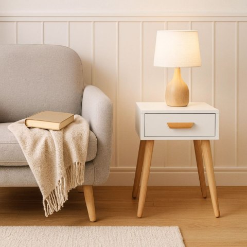 SZAFKI NOCNE ZESTAW 2 SZT. NOWOCZESNE STOLIKI KAWOWE BIAŁE MODERNHOME